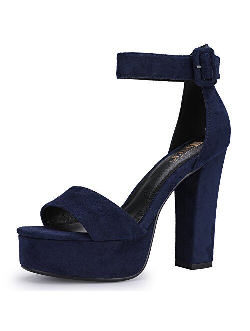 IDIFU Women's IN5 Sabrina Ankle Strap Platform High Chunky Heels Party Sandal