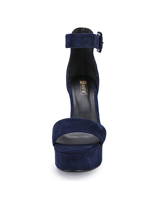 IDIFU Women's IN5 Sabrina Ankle Strap Platform High Chunky Heels Party Sandal