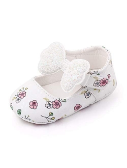 OAISNIT Baby Girl Shoes Mary Jane Flats Anti-Slip Princess Wedding Dress Infant Girl Soft Lightweight Crib Shoes