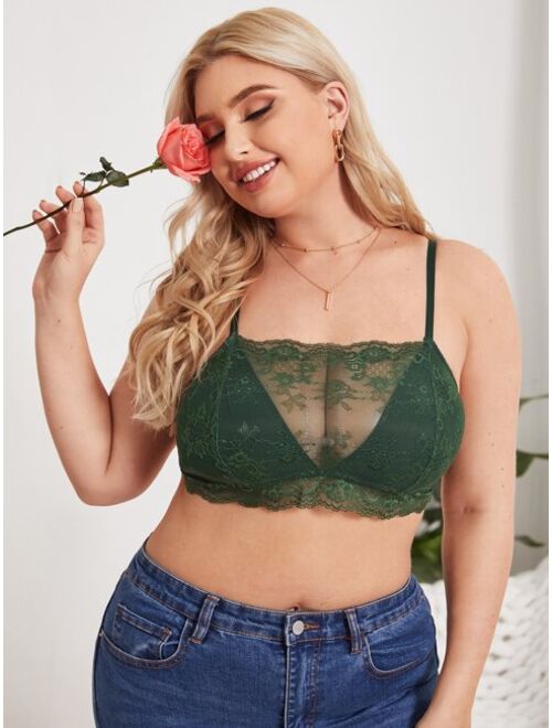 Shein Plus Lace Overlay Bralette
