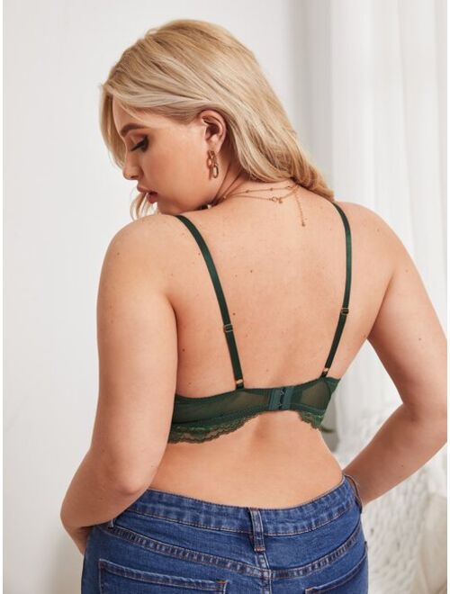 Shein Plus Lace Overlay Bralette