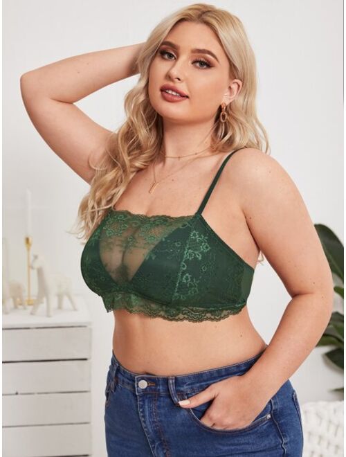 Shein Plus Lace Overlay Bralette