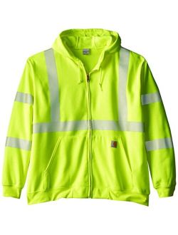 Men's 100503 Class 3 High-Visibility Zip-Front Sweatshirt - XX-Large - Bright Lime