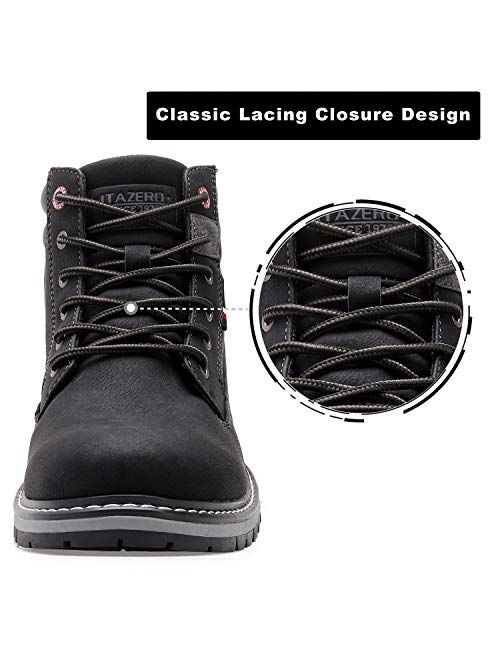 JIASUQI Mens Outdoor Water Resistant Hiking Boots Insulated Winter Snow Boots Work Boots