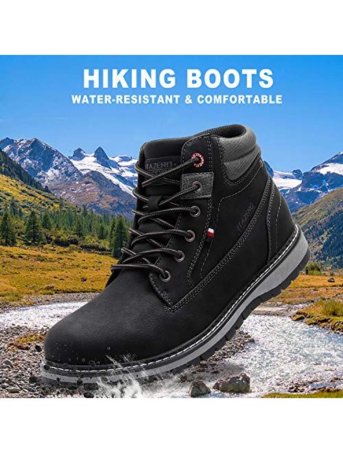 JIASUQI Mens Outdoor Water Resistant Hiking Boots Insulated Winter Snow Boots Work Boots