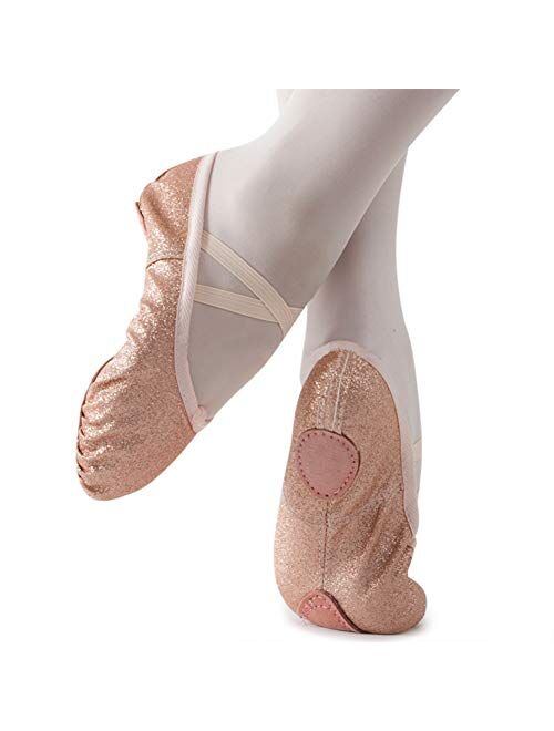 MSMAX Ballet Shoes Wedding Party Dance Flats for Girls (Toddler/Little Kid/Big Kid)