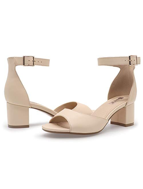 Amazon.com | IDIFU Womens Candie Low Block Heels Sandals 