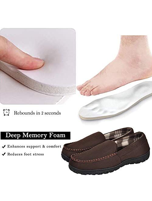 MIXIN Slippers for Men House Shoes Moccasin with Comfortable Memory Foam