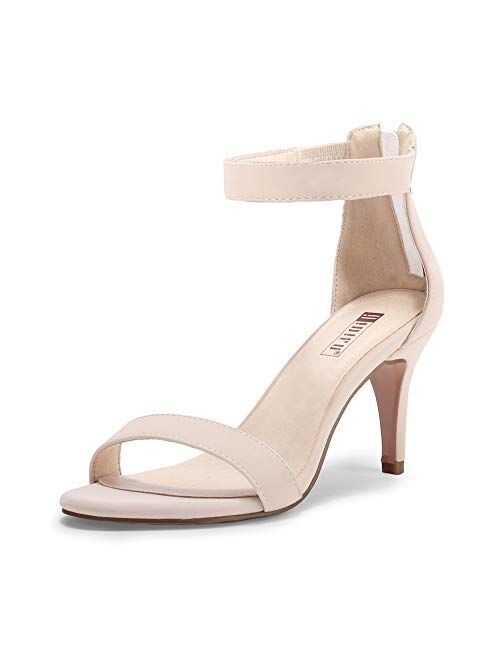 IDIFU Women's IN3 Slim Fashion Ankle Strap Stiletto Open Toe Pump Heel Sandals Wedding Shoes with Zipper
