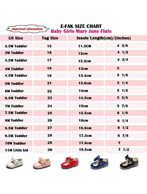 E-FAK Baby Girls Mary Jane Flats with Bowknot Non-Slip Toddler First Birthday Outfit Girl First Walkers Princess Wedding Dress Shoes