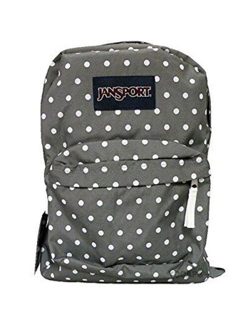 jansport classic superbreak backpack - shady grey / white dots