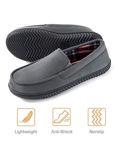 RockDove Men's Flannel Lined Memory Foam Loafer Slipper