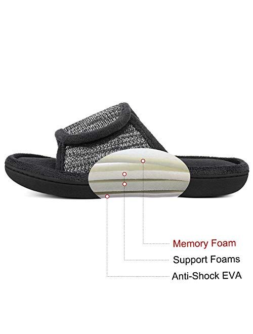 RockDove Women's Adjustable Wrap Memory Foam Slide Slipper 