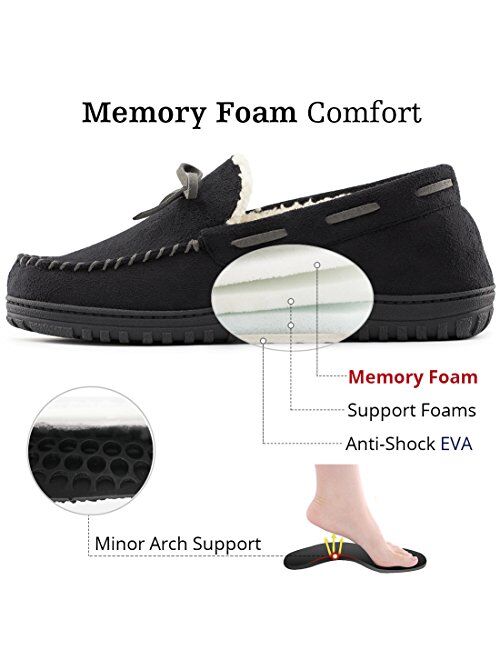 RockDove Men's Sherpa Lined Memory Foam Moc Slipper