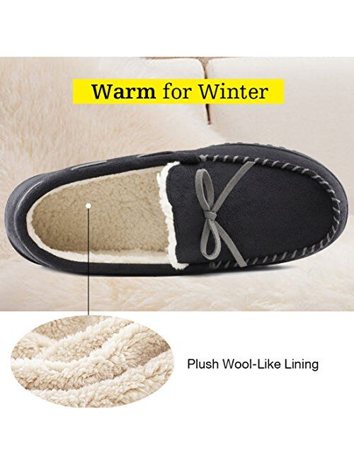 RockDove Men's Sherpa Lined Memory Foam Moc Slipper