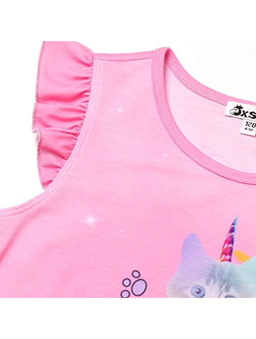 Jxstar Girls Nightgowns Unicorn/Mermaid Pajamas Cotton Sleepwear Night Dresses