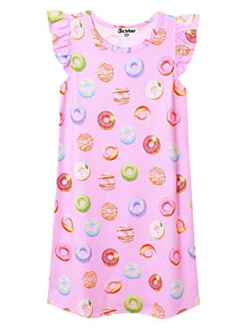 Jxstar Girls Nightgowns Unicorn/Mermaid Pajamas Cotton Sleepwear Night Dresses