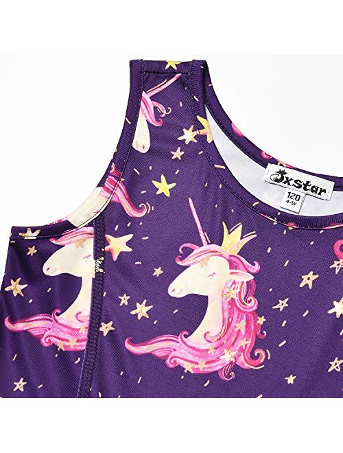 Jxstar Girls Unicorn Dresses Rainbow Kid Sleeveless Party Floral Print 3-13Years