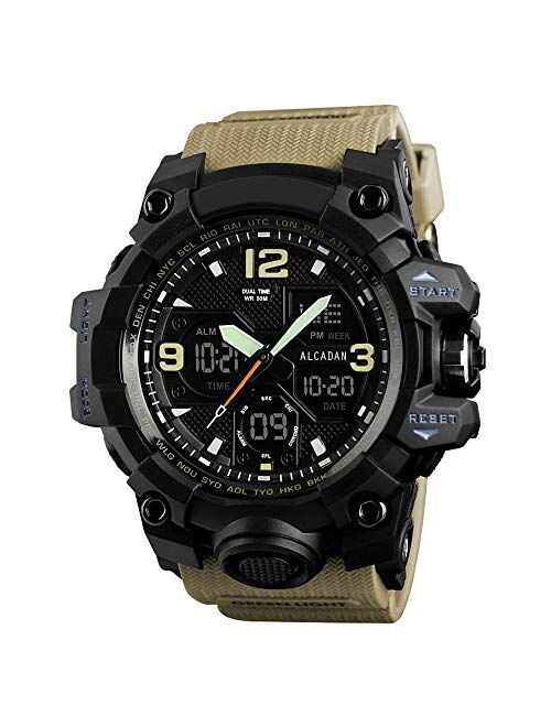 Men's Sports Watches Digital LED Face Backlight Multifunction Military Camouflage Waterproof for Boys Wrist Watch 1155