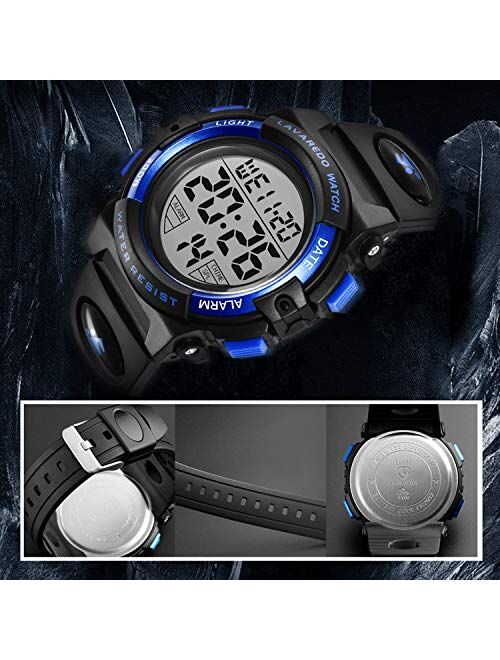 Kid's Watch,Boys Watch Digital Sport Outdoor Multifunction Chronograph LED 50M Waterproof Alarm Calendar Analog Watch for Children with Silicone Band