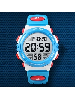 Boys Watch Digital Sports Waterproof Electronic Childrens Kids Watches Alarm Clock 12/24 H Stopwatch Calendar Boy Girl Wristwatch