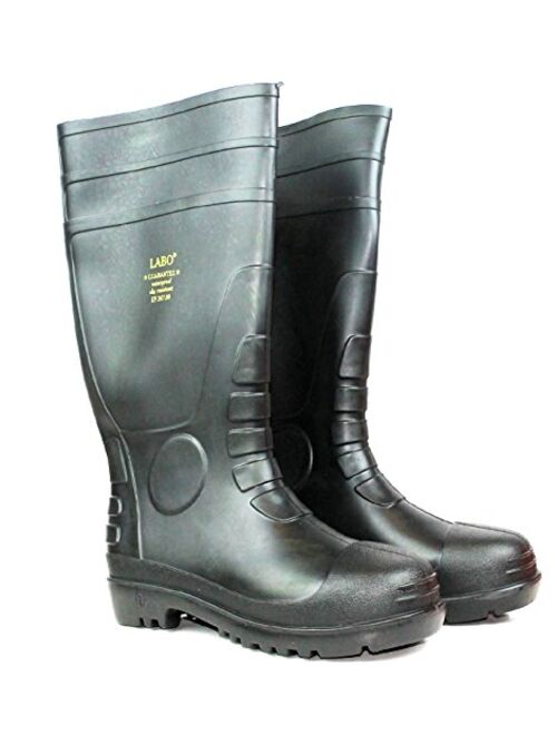 LABO 15.5" Mens Waterproof Winter Snow Rain Rubber Boots Slip-Resistant (M.d)
