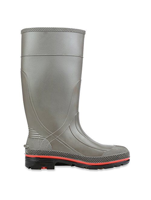 Servus Pro 15" PVC Chemical-Resistant Steel Toe Men's Work Boots, Gray, Yellow & Black (75101)