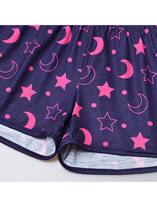 Jxstar Matching Dolls & Girls Pajamas Unicorn Pjs Set Kids America Girl Dolls Clothes