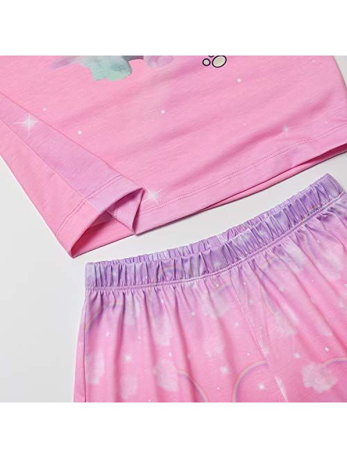 Jxstar Girls Pajamas Sets Unicorn Pjs Flutter Sleeve Night Shirts for Kids