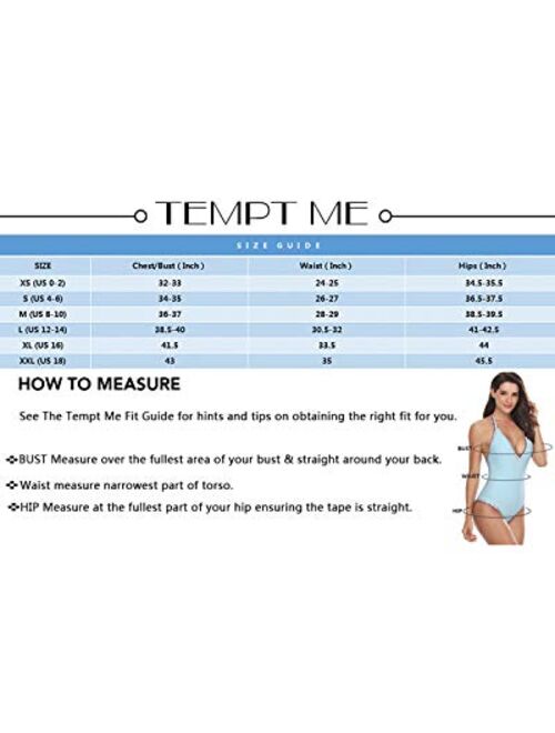 Tempt Me Women Vintage One Piece Ruched Swimsuits Tummy Control Slimming Bathing Suits