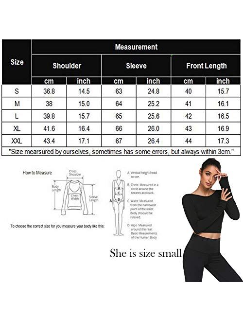 COOrun Women's Yoga Shirts Long Sleeve Workout Clothes Athletic Open Back Gym Tops with Thumbholes