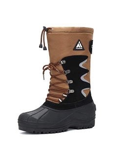 Men's Women's Snow Boots Outdoor Warm Mid-Calf Booties Anti-Skid Water Resistant Winter Shoes