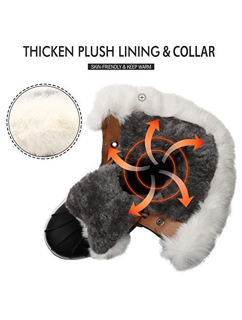 Mishansha Men's Women's Snow Boots Outdoor Warm Mid-Calf Booties Anti-Skid Water Resistant Winter Shoes