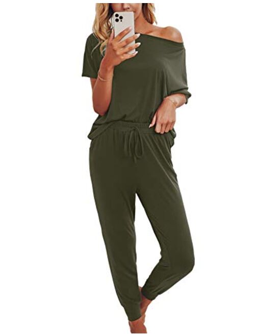 Saslax Womens Tie Dye Pajamas Set Lounge Set Short Sleeve Tops and Shorts 2 Piece Loungewear Sleepwear Pjs