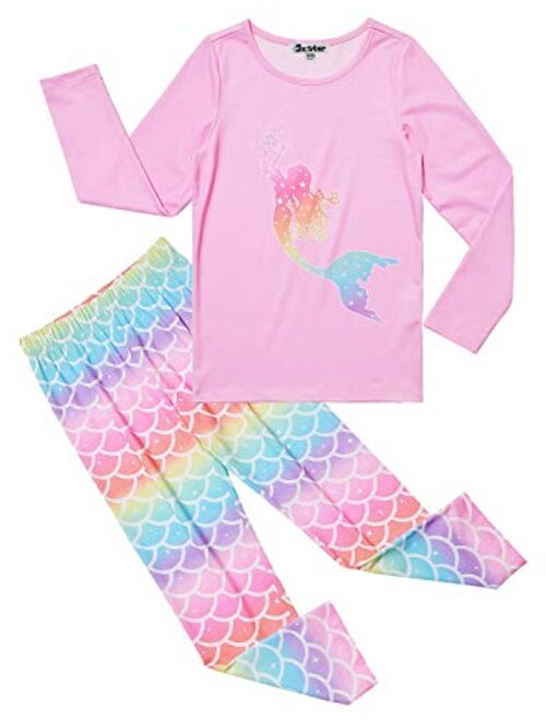 Jxstar Pajamas for Girls Unicorn Pj Set Kids Long Sleeve Fall Winter Sleepwear