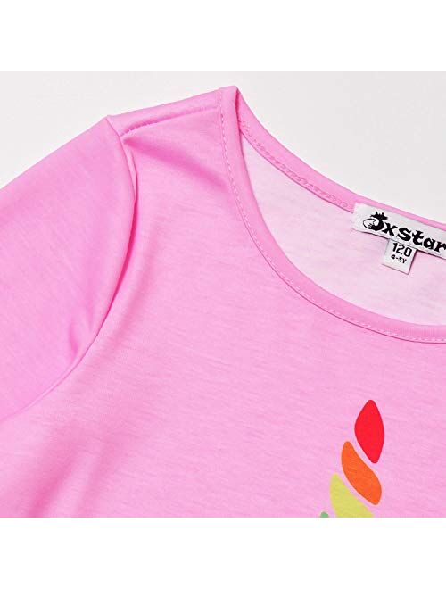 Jxstar Pajamas for Girls Unicorn Pjs Sets Little Kids Cotton Sleepwear