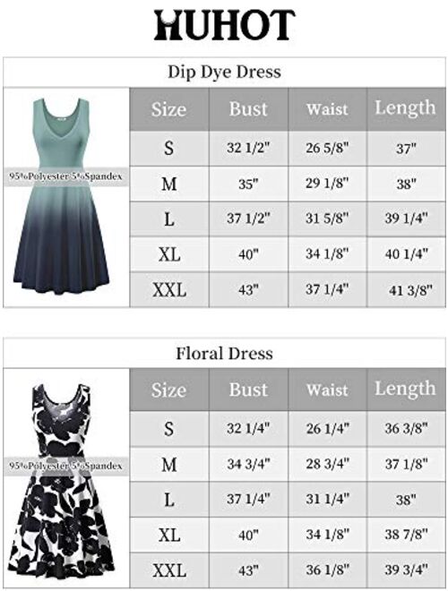 Buy HUHOT Womens Sleeveless V Neck Dress with Pocket Summer Beach Midi  Flared Tank Dress online | Topofstyle