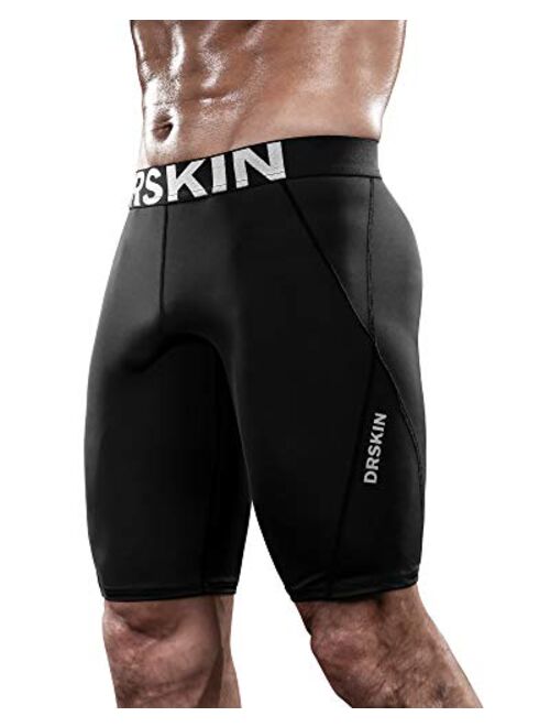 DRSKIN Men's 1 or 3 Pack Compression Shorts Sports Running Cool Dry Tights Pants Leggings Active Baselayer Rashguard