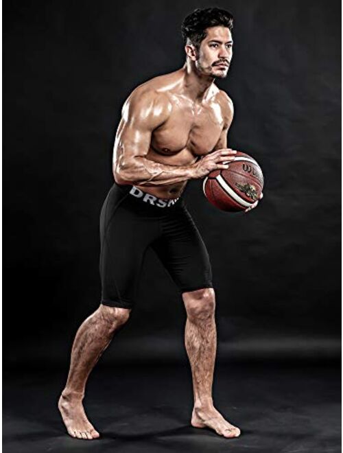 DRSKIN Men's 1 or 3 Pack Compression Shorts Sports Running Cool Dry Tights Pants Leggings Active Baselayer Rashguard