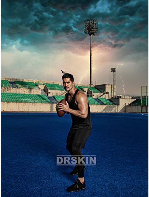 DRSKIN Mens 3 Pack Dry Fit Y-Back Gym Muscle Tank Mesh Sleeveless Top Fitness Training Cool Dry Athletic Workout