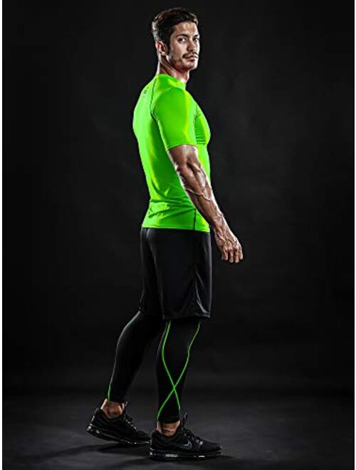 DRSKIN Men's Compression Cool Dry Sports Short Sleeve Shirt Baselayer T-Shirt Athletic Running Rashguard