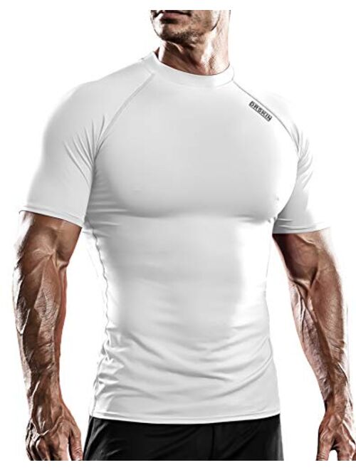Mens Short Sleeve Cool Dry Skin Compression T-Shirt 