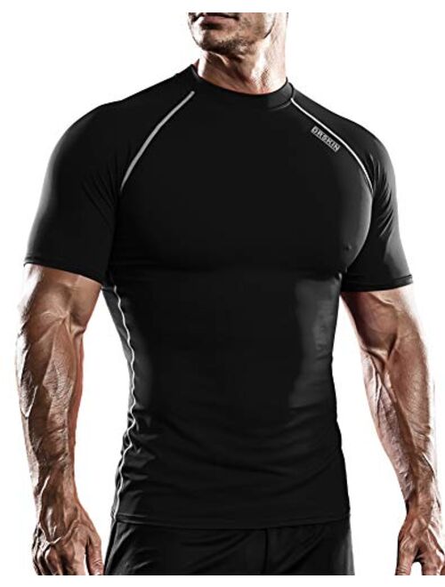 Mens Short Sleeve Cool Dry Skin Compression T-Shirt 