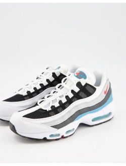 Air Max 95 sneakers in white/chlorine blue