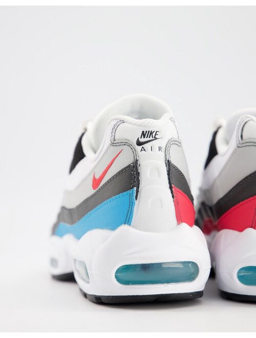 Nike Air Max 95 sneakers in white/chlorine blue