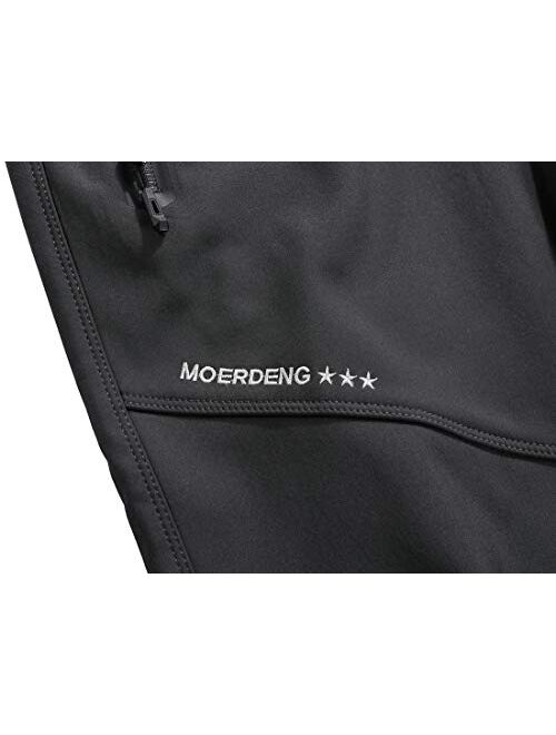 Moerdeng Men's Soft Shell Waterproof Winter Snow Ski Snowboarding Pants Fleece Cargo Hiking Pants