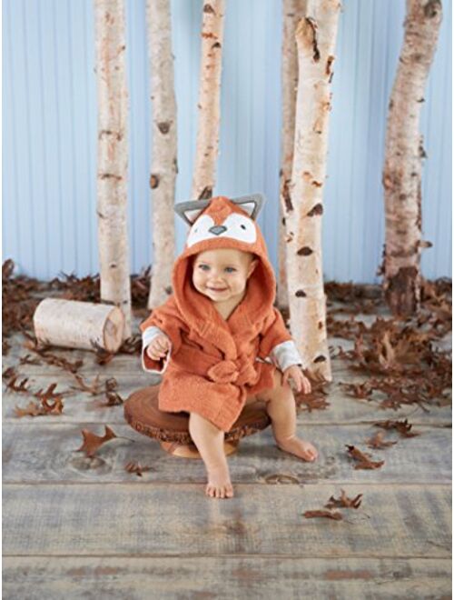 Baby Aspen Thanksgiving Hooded Shark Robe,"Let The Fin Begin", Ultra Soft Gray Cotton Terry Toddler/Baby Boy Towel