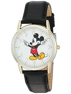 Women's 'Mickey Mouse' Quartz Metal Watch, Color:Black (Model: W002755)
