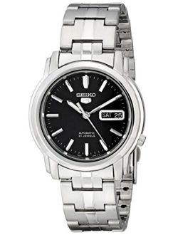 Men's SNKK71 Seiko 5 Automatic Stainless Steel Watch with Black Dial