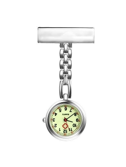 Nurse Watch with Second Hand for Women and Men 1-5 Pack Simple Classic Nurses Doctors Paramedic Tunic Lapel Pin-on Brooch Quartz Fob Watch Large Arabic Numeral Mark